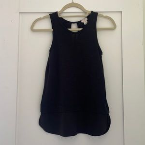 black sleeveless top xxs petite j crew